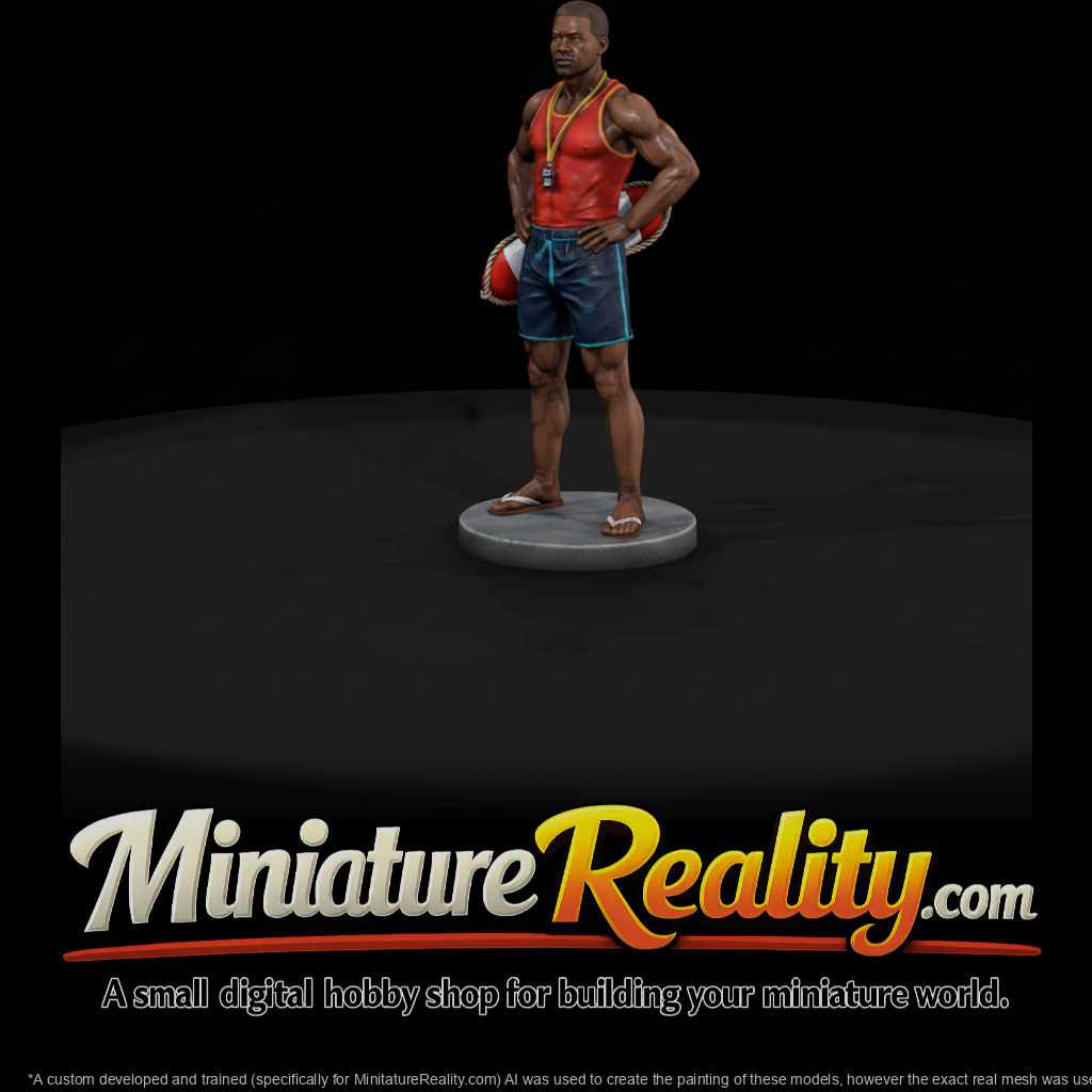 Beach Lifeguard with Ring Buoy