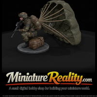 Modern Paratrooper Landing with Canopy — thumbnail 2