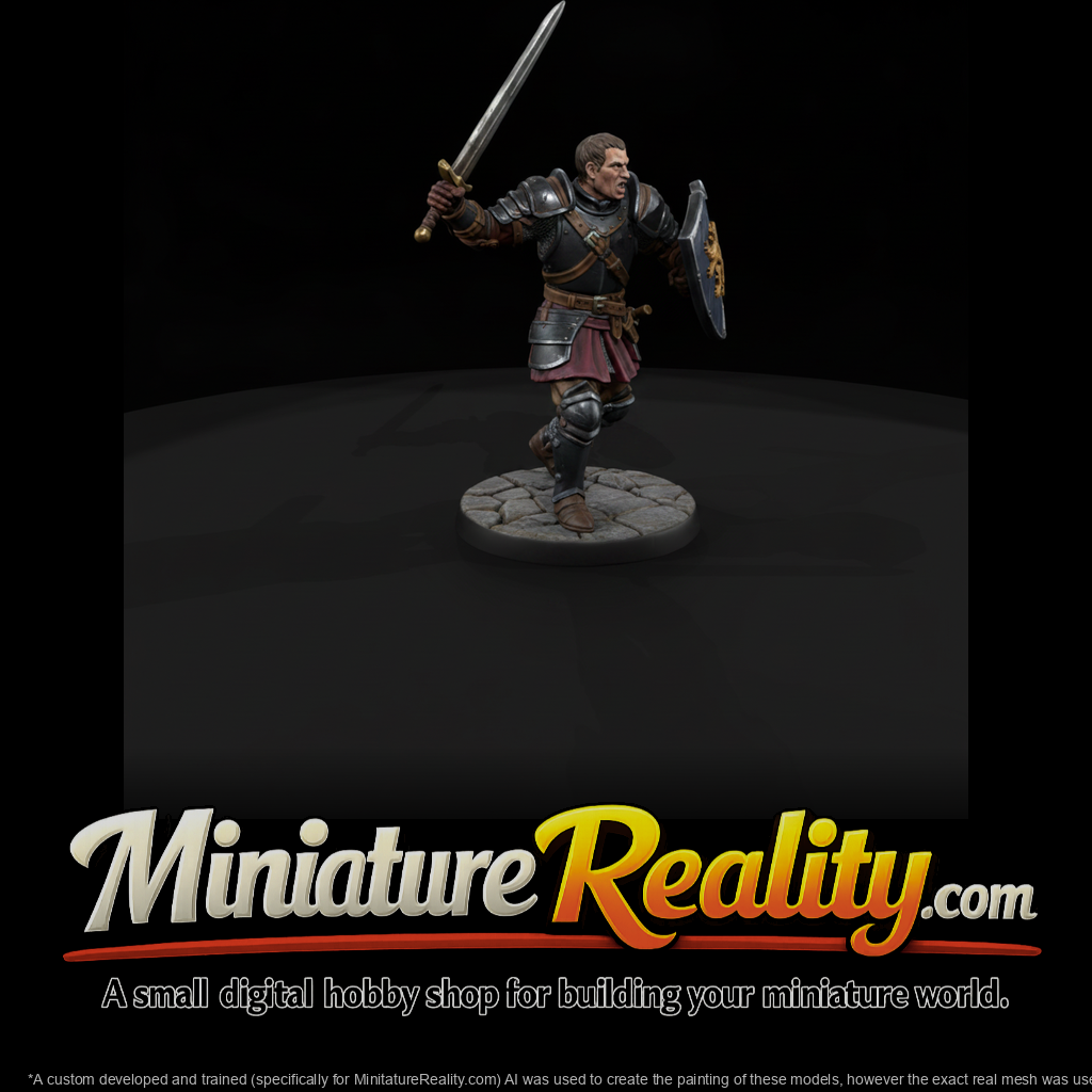 Human Fighter with Sword and Shield
