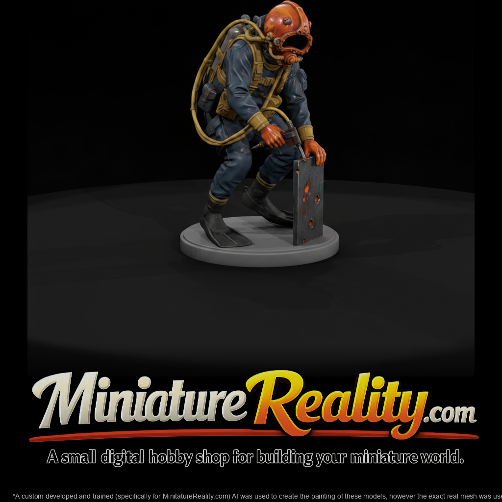 Underwater Welder with Torch and Plate