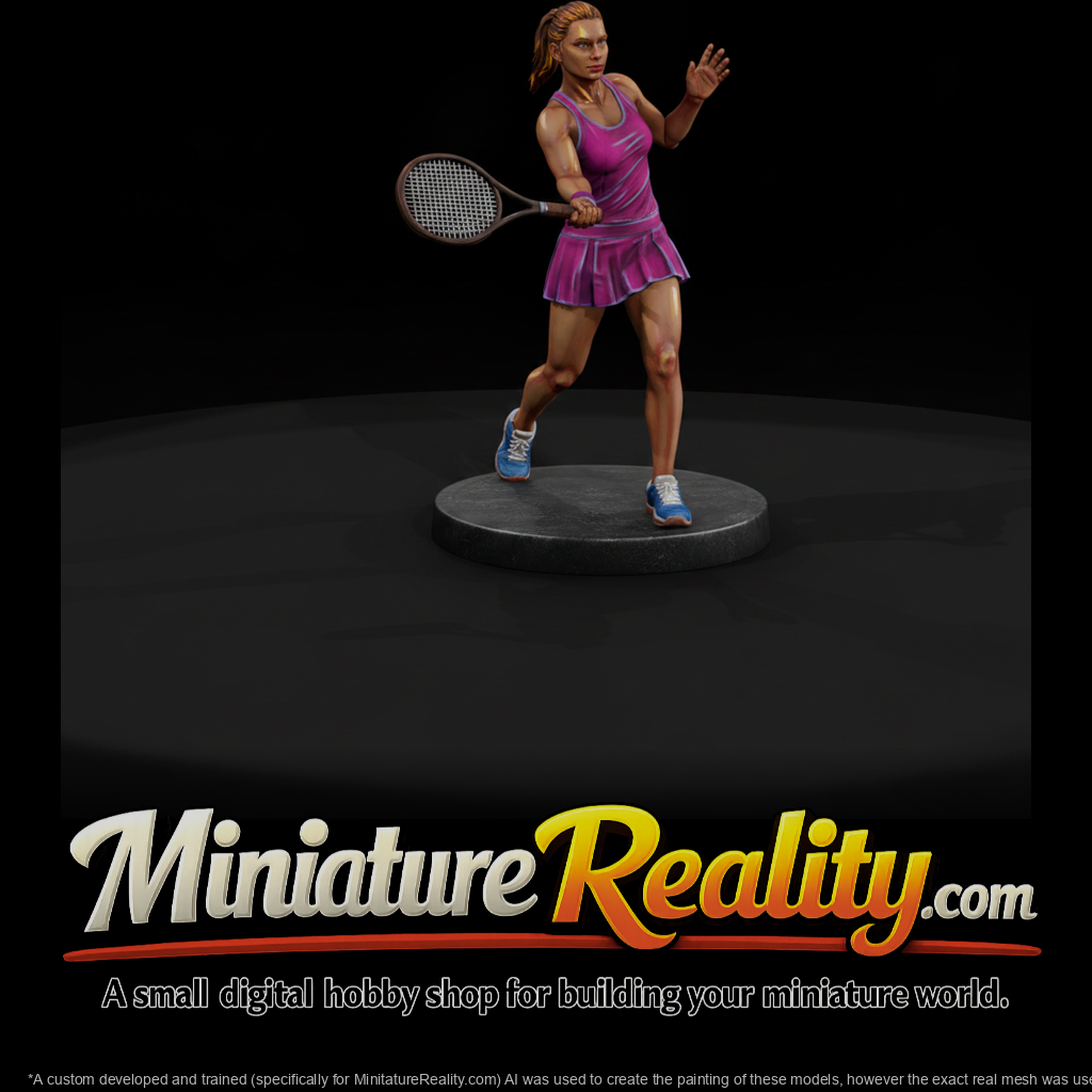 Woman Tennis Player Mid-Forehand