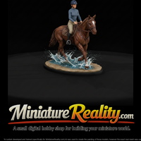 Horse and Rider Splashing Through Surf — thumbnail 2