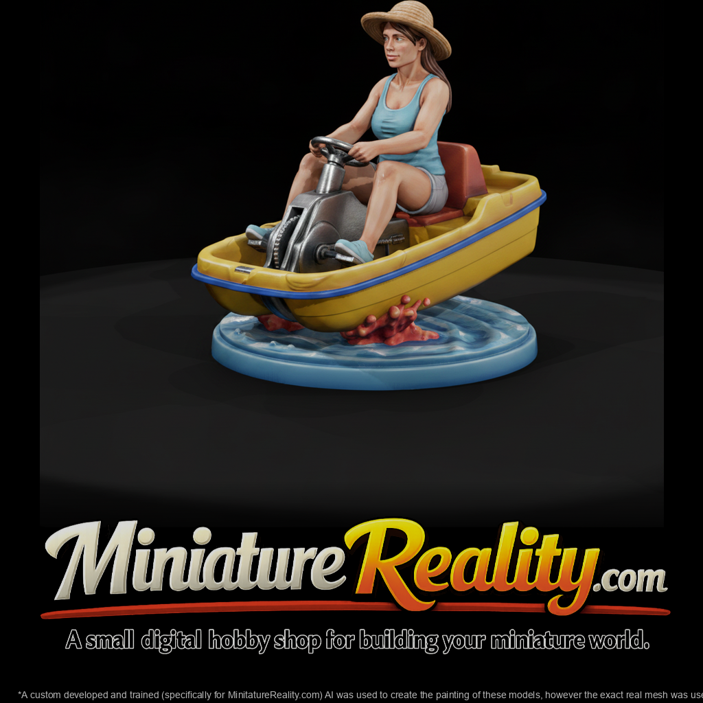 Woman on a Yellow Pedal Boat