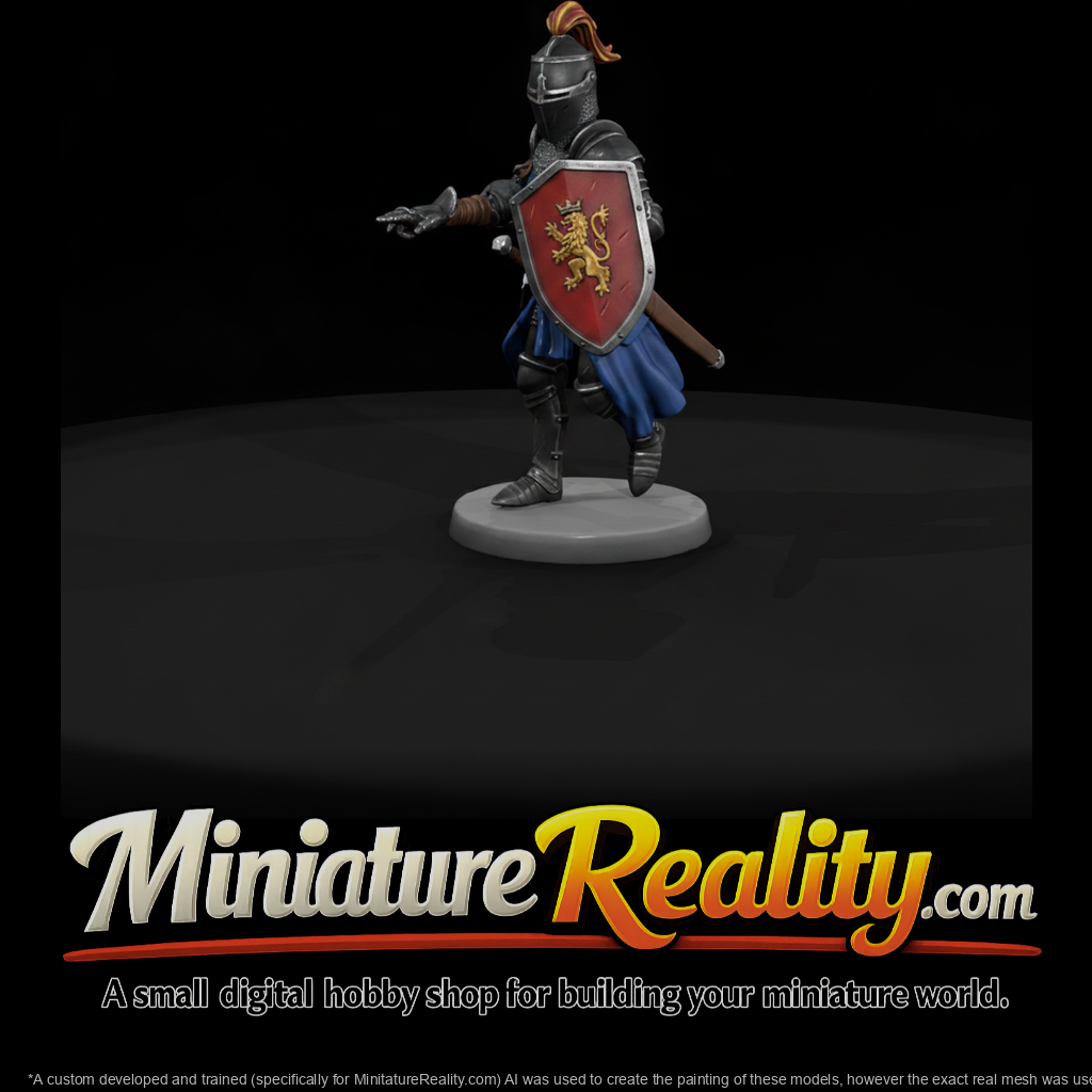 Charging Knight with Lion Shield