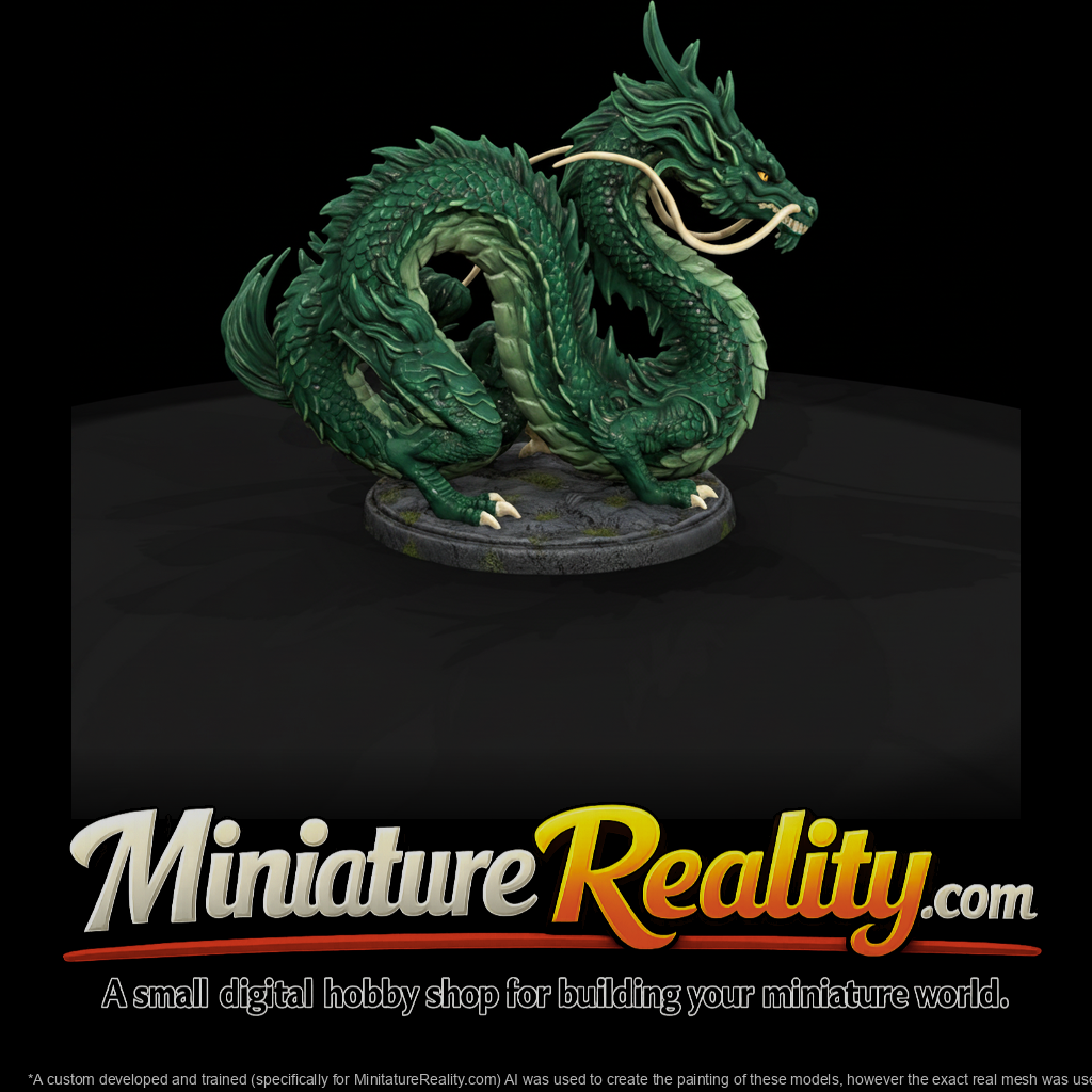Serpentine Fantasy Dragon on Round Base