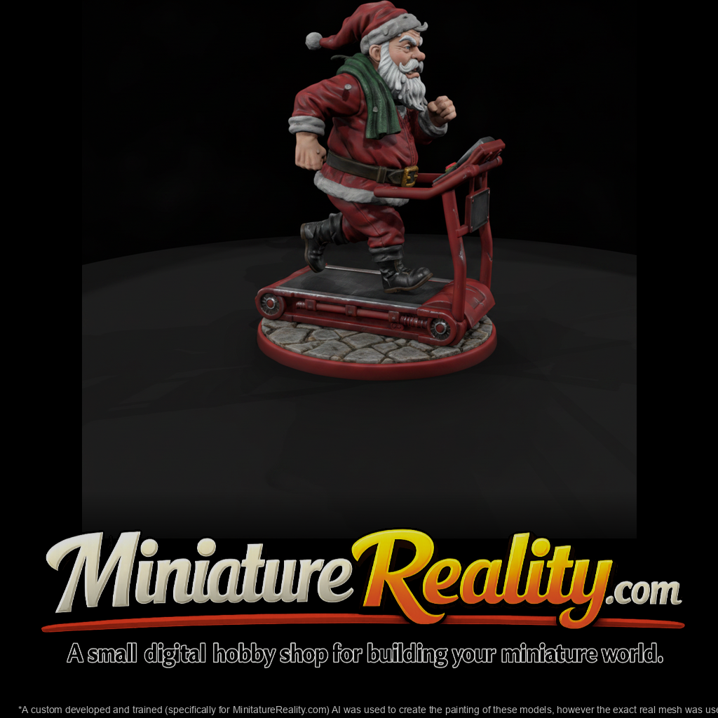 Santa Running on a Treadmill
