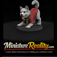 Husky in Red Coat and Holiday Scarf — thumbnail 2