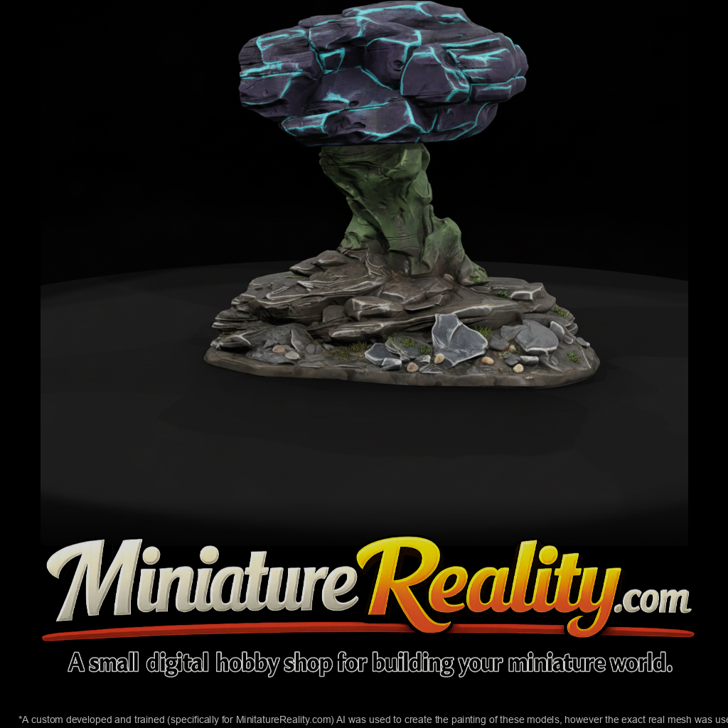 Glowing Crystal Rock Outcrop