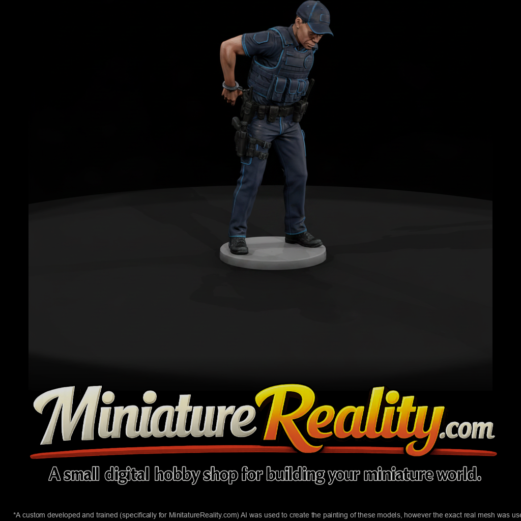 Modern Police Officer with Handcuffs