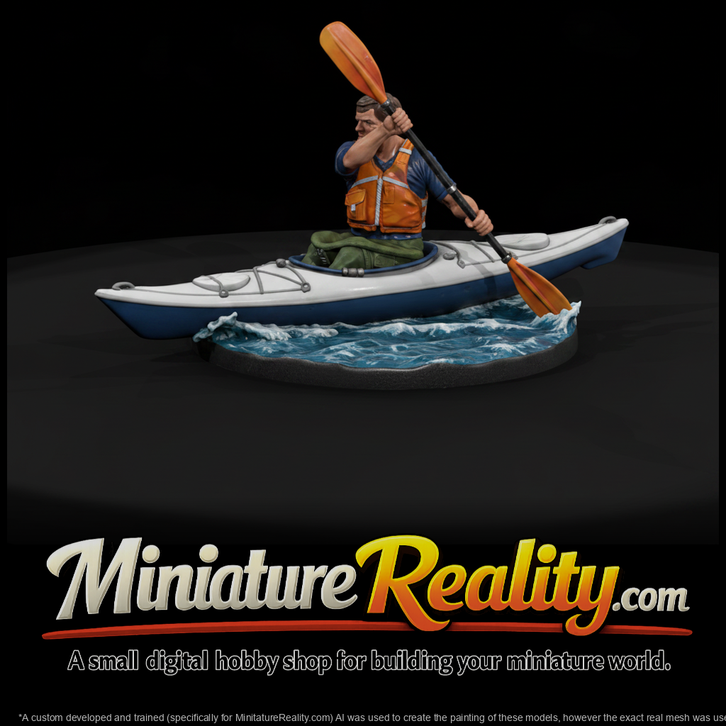 Sea Kayaker Paddling on Water Base