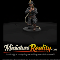 1880s Fireman Kneeling with Hose Nozzle — thumbnail 2