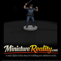 City Police Officer With Raised Baton — thumbnail 2