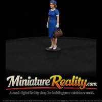 1950s Woman in Blue Dress with Handbag — thumbnail 2