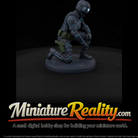 Futuristic Police Officer Kneeling — thumbnail 2