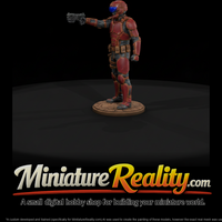 Futuristic Armored Police Trooper with Sidearm — thumbnail 2