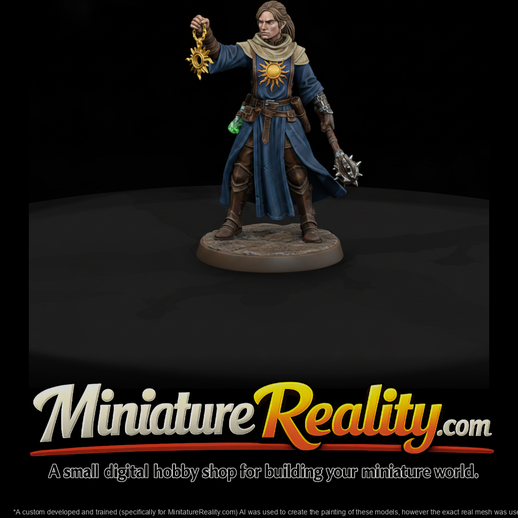 Human Cleric with Sun Holy Symbol