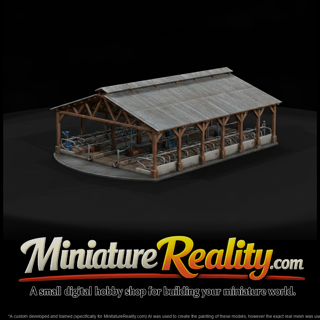 Open-Sided Free Stall Cattle Shelter