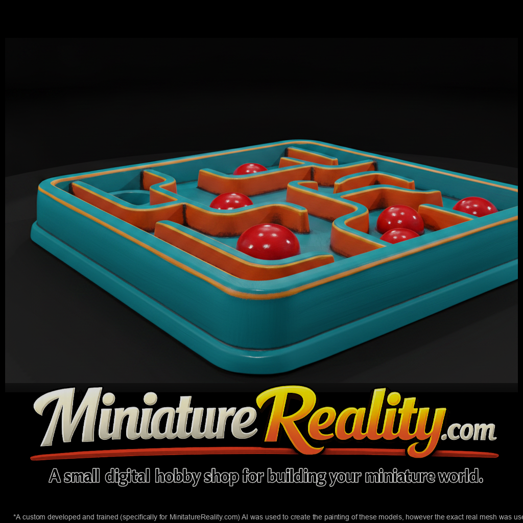 Toy Marble Maze Puzzle Tray and Props