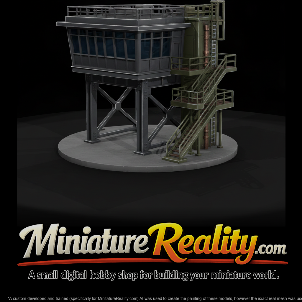 Elevated Bridge Control Tower with Stairs