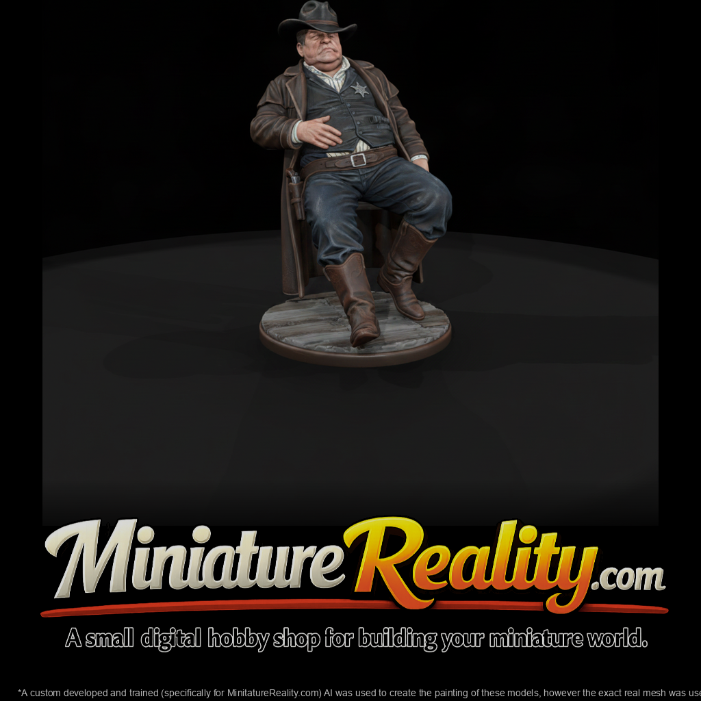 Old West Sheriff Dozing in His Chair