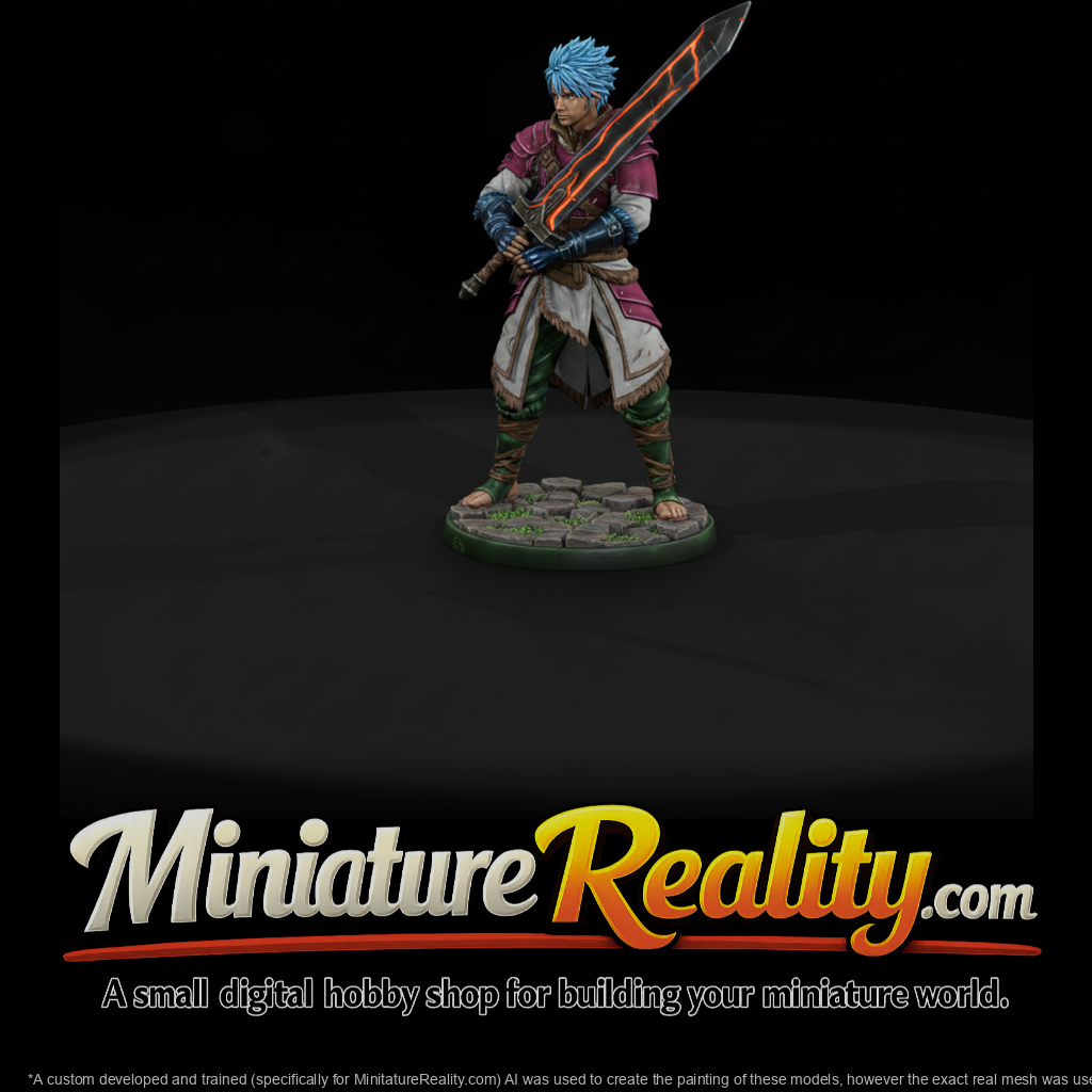 Anime Swordsman with Glowing Greatsword