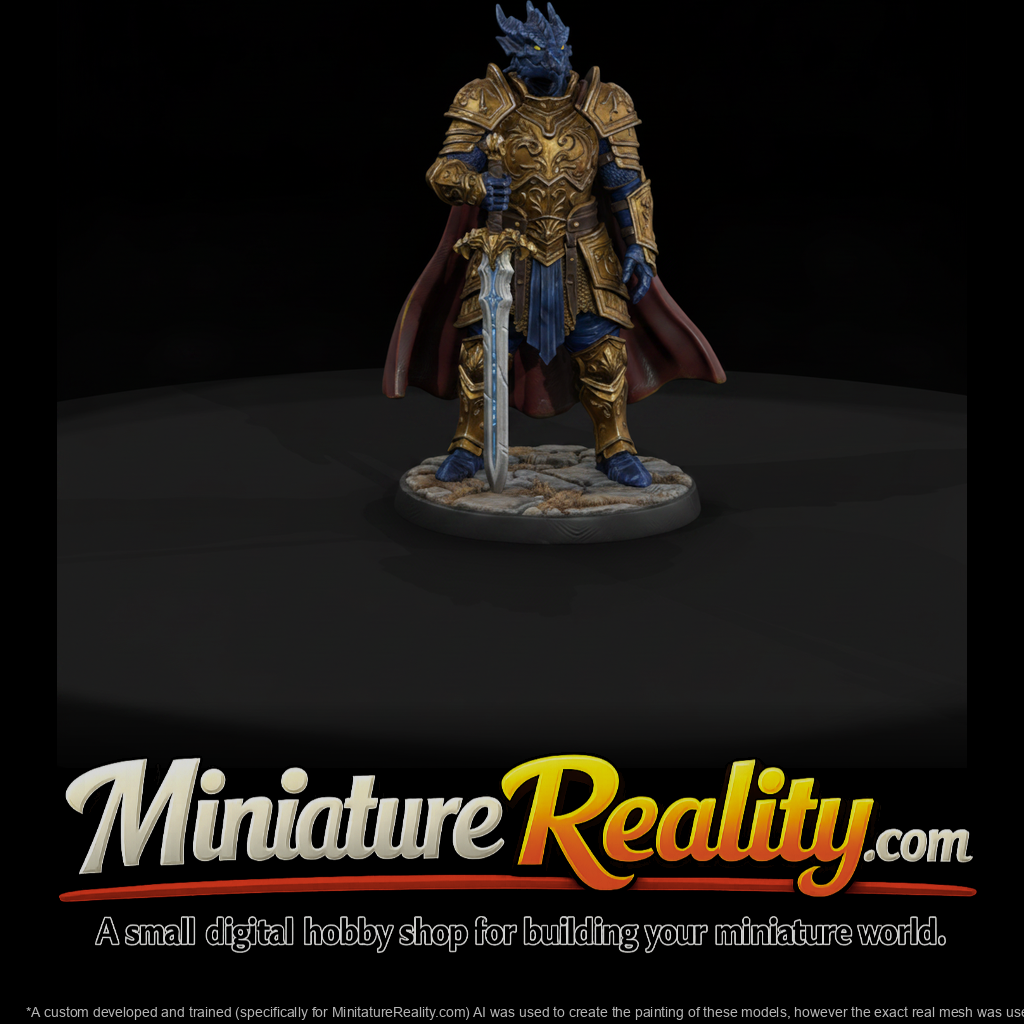Golden Dragonborn Paladin Knight