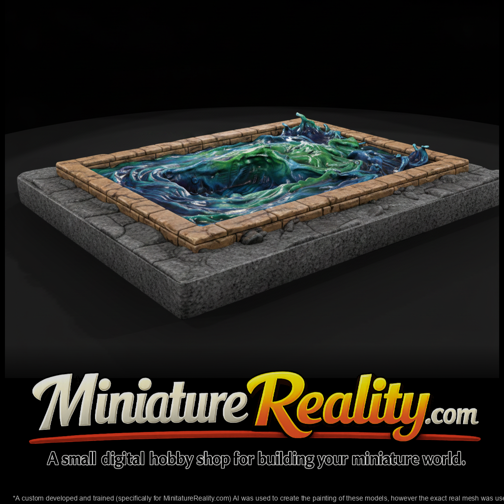 Stone-Rimmed Pool with Turbulent Water