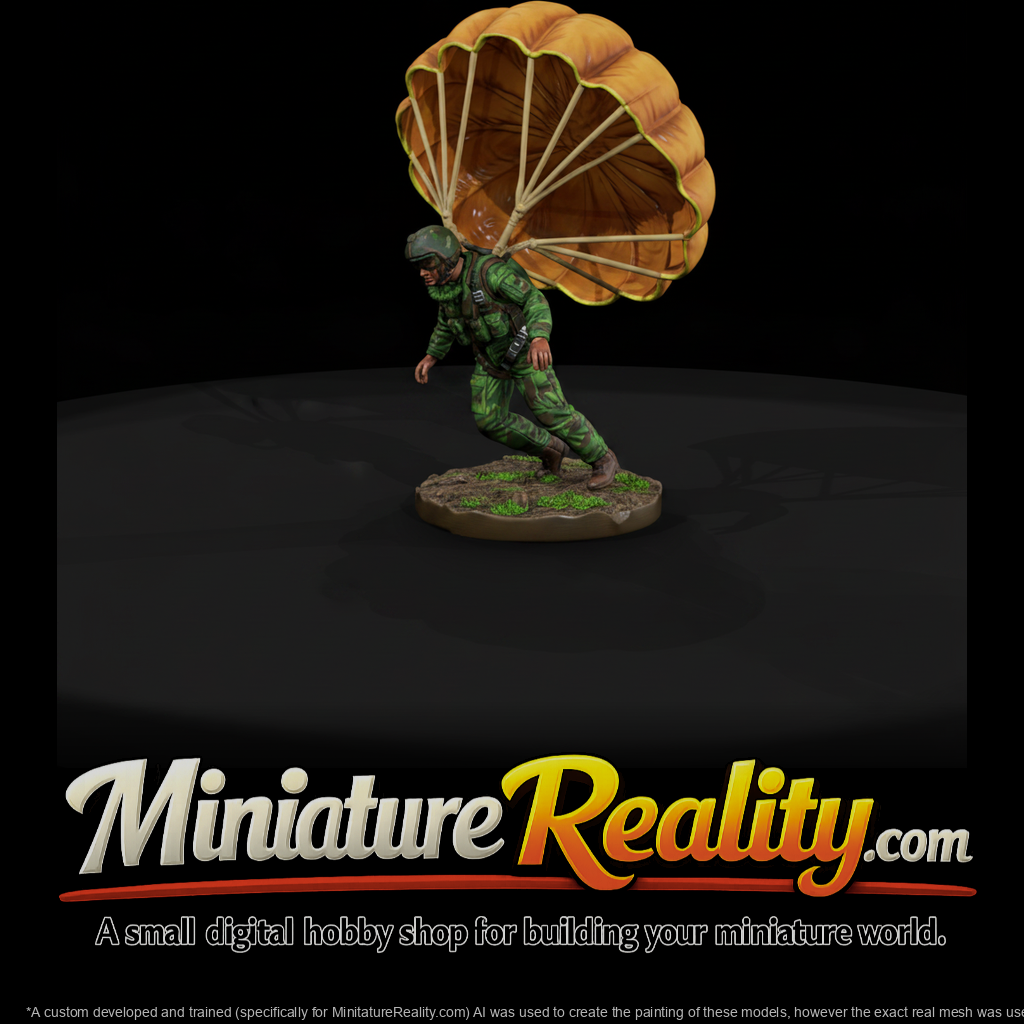 Paratrooper In A Rough Landing