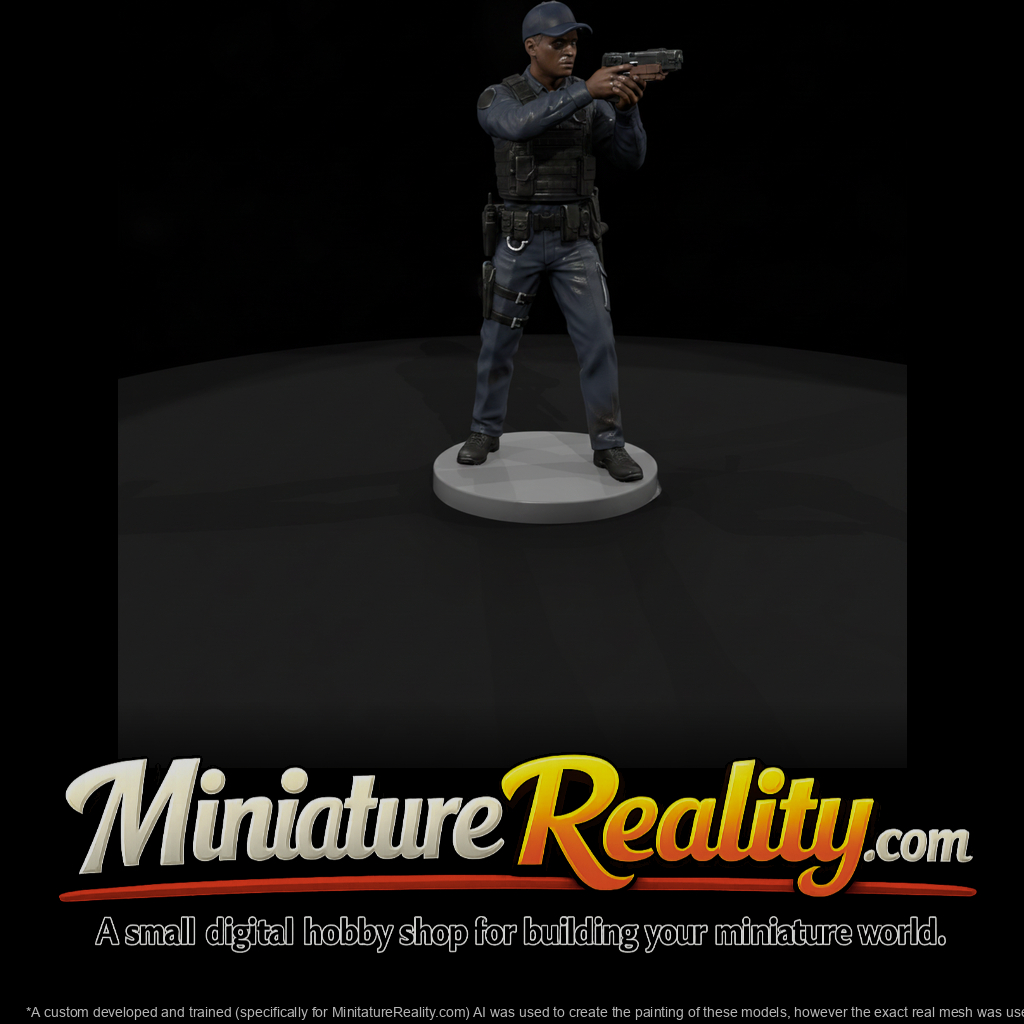Modern Police Officer at the Ready