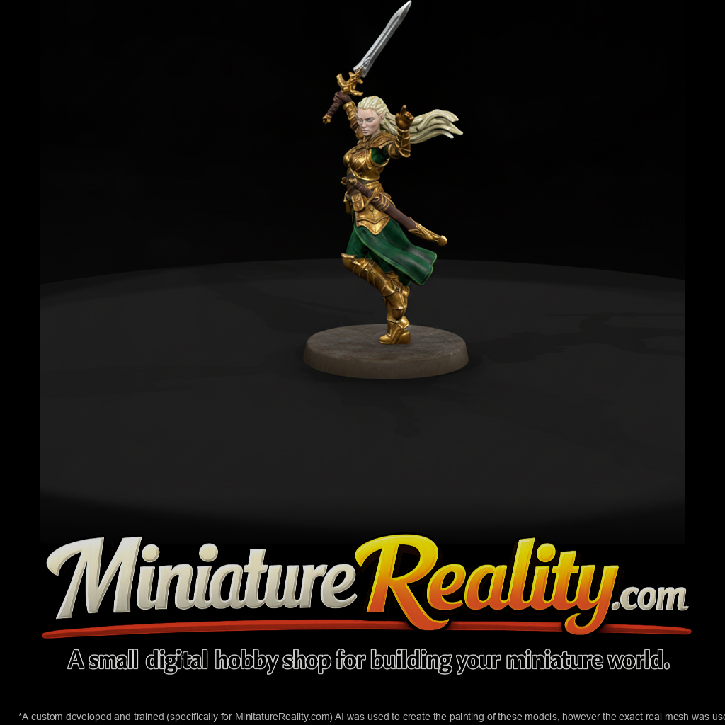 Elf Blademaster in Gilded Armor