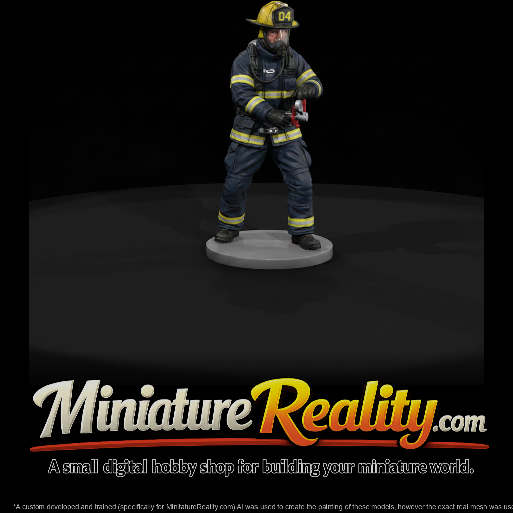 Modern Firefighter Working a Hydrant Valve