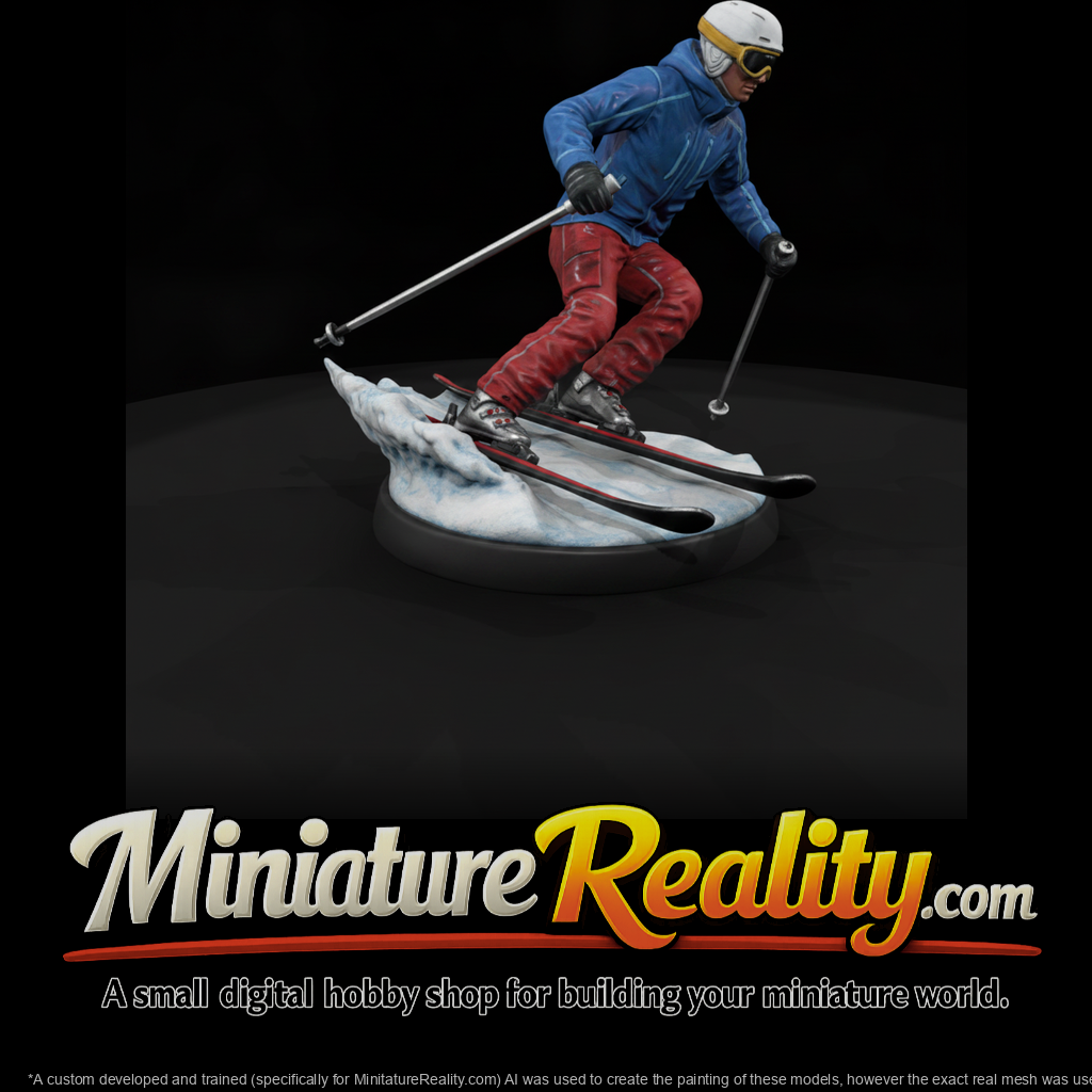 Downhill Skier Carving a Turn