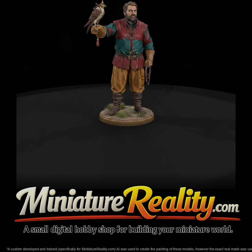 Renaissance Falconer with Hooded Hawk