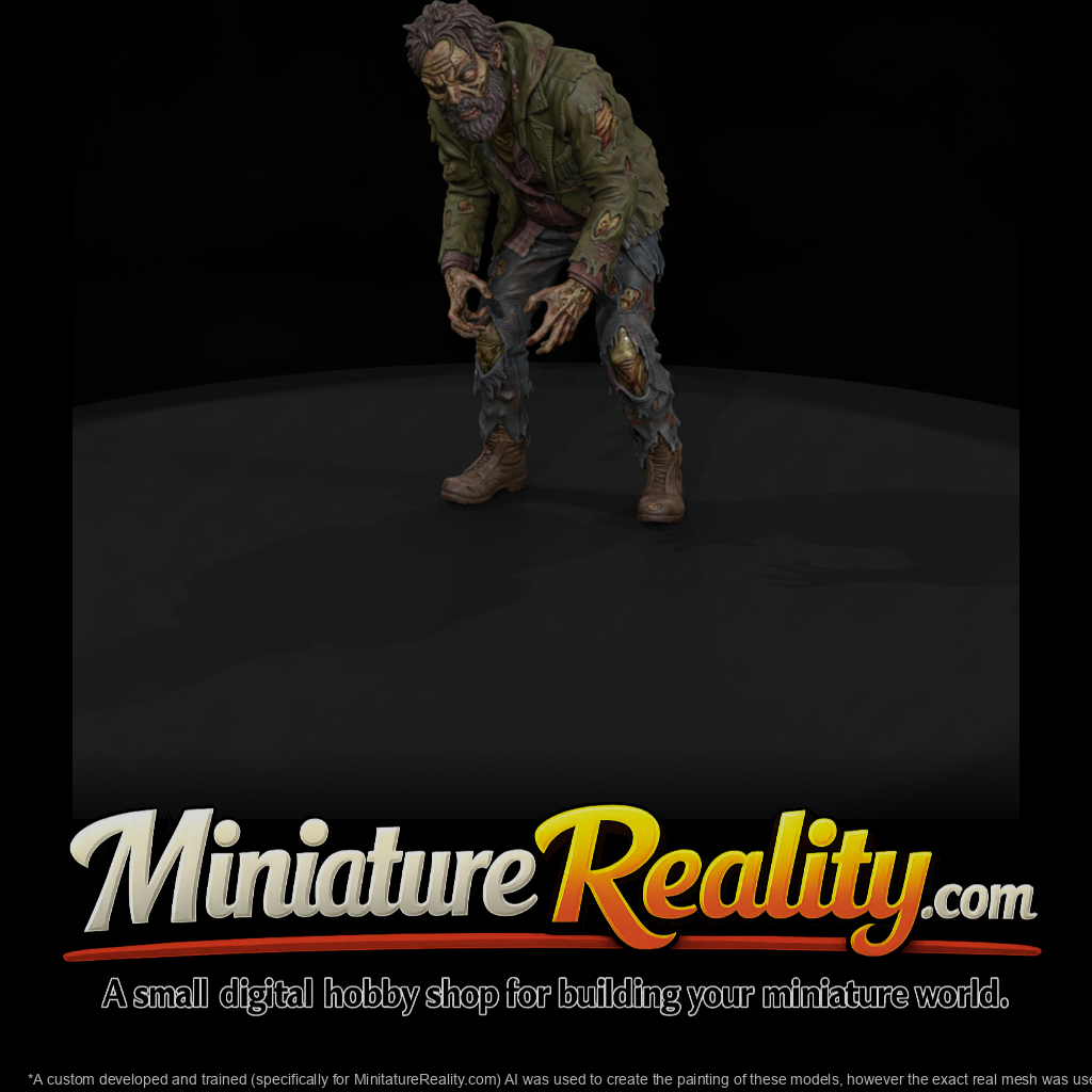 Hunched Zombie in Ragged Olive Jacket