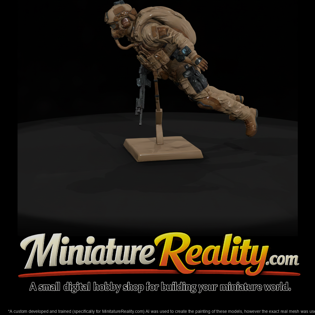 Special Forces Freefall Jumper in Descent