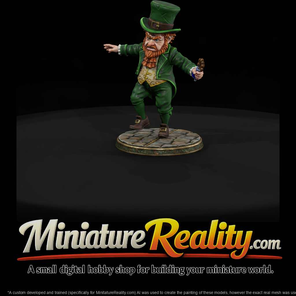 Leprechaun in Green Coat with Pipe