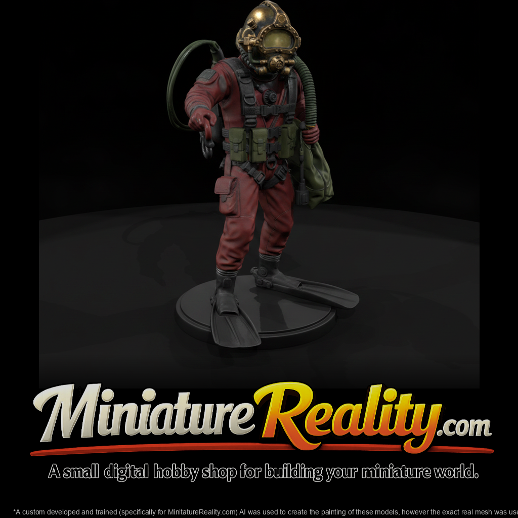 Salvage Diver in Brass Helmet