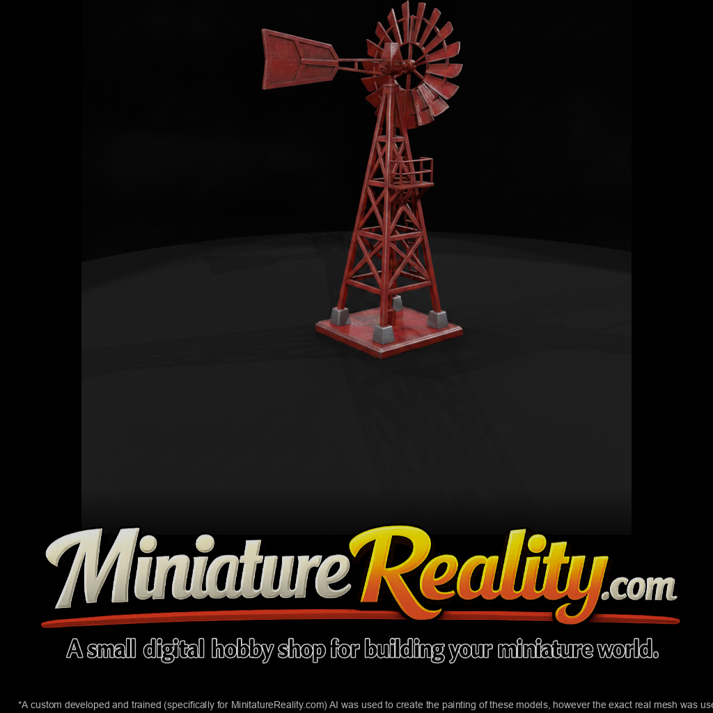 Farm Water-Pumping Windmill on Tower