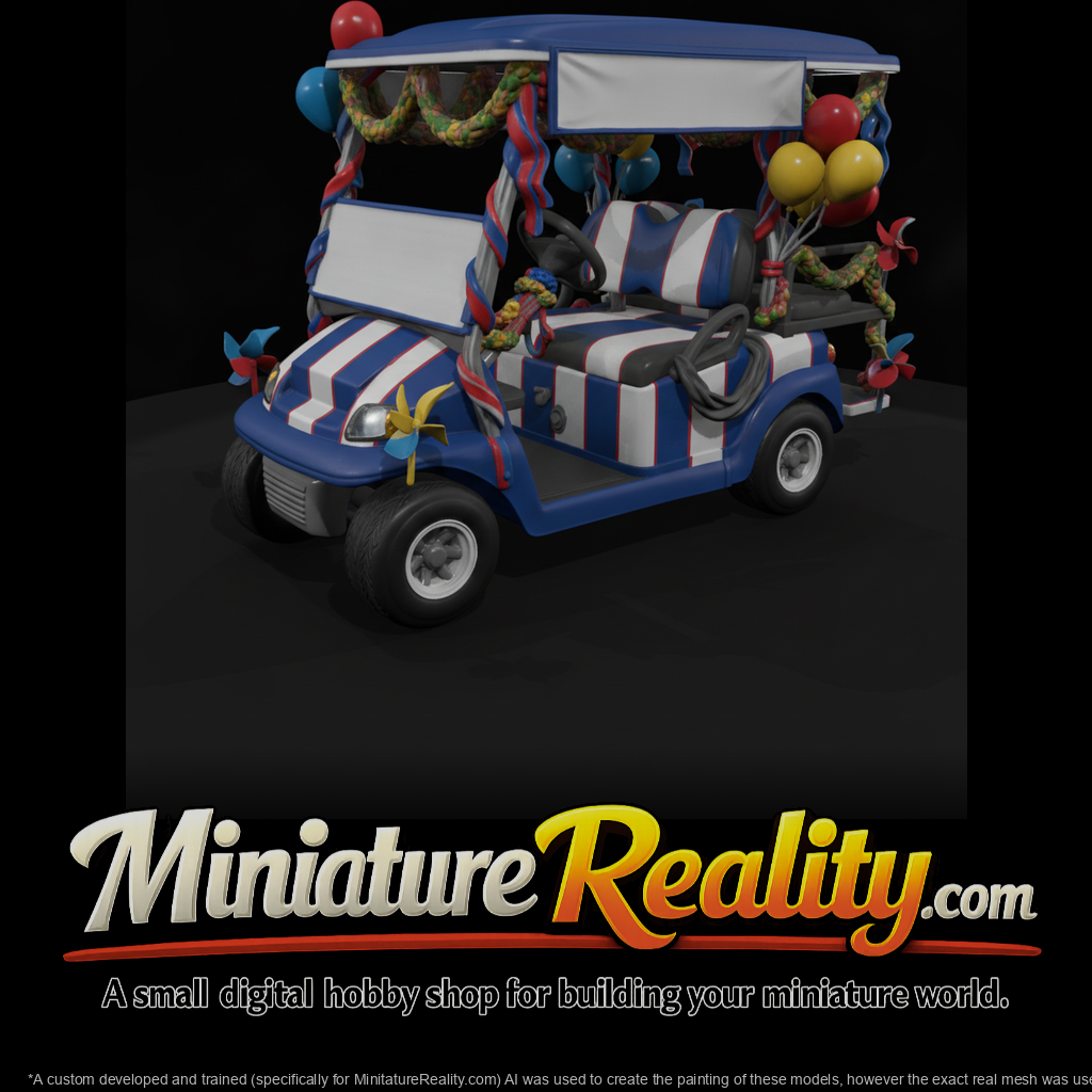Parade-Decorated Golf Cart with Balloons