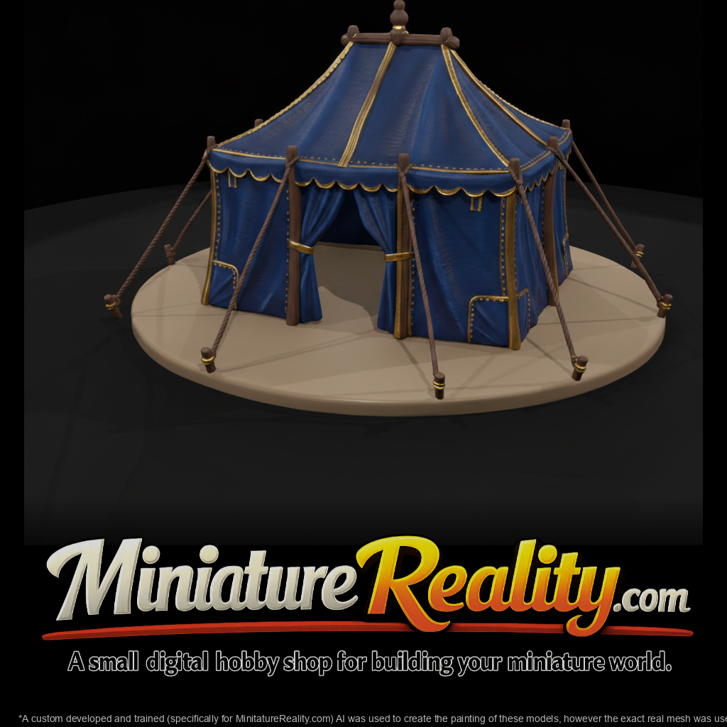 Medieval Blue and Gold Pavilion Tent