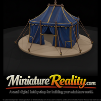 Medieval Blue and Gold Pavilion Tent — thumbnail 2