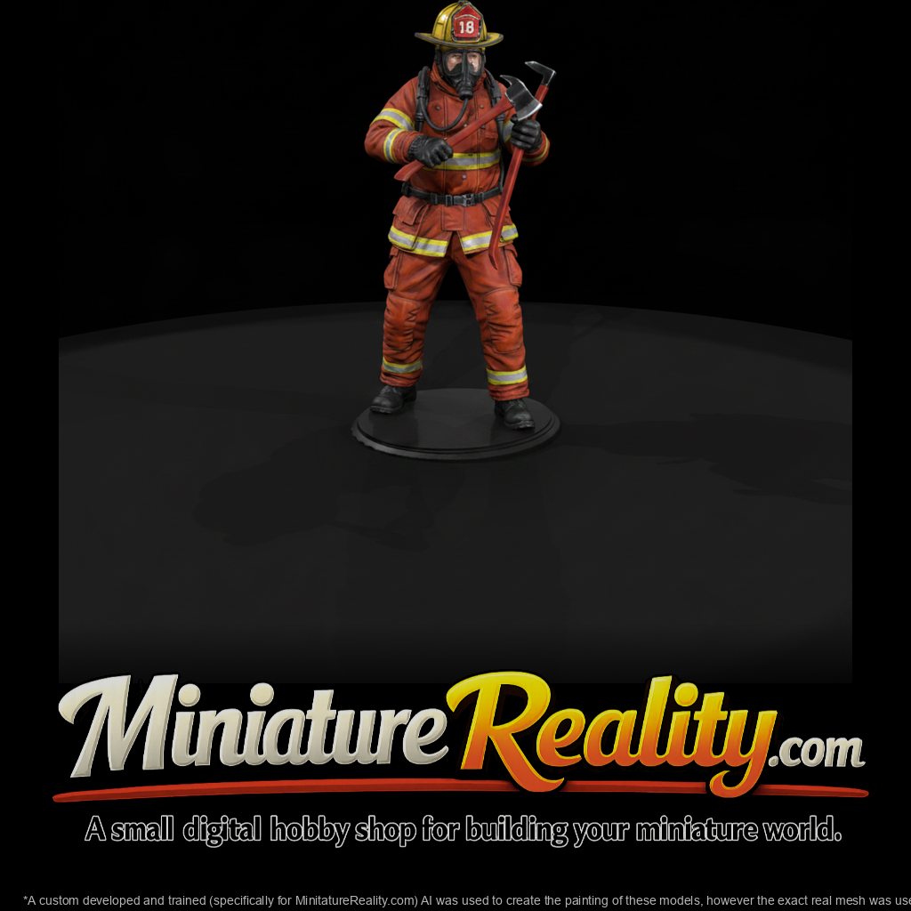 Firefighter with Forcible Entry Tools