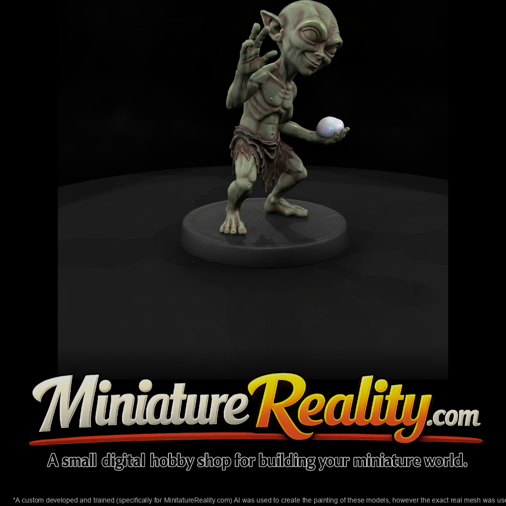 Little Green Goblin with Glowing Orb
