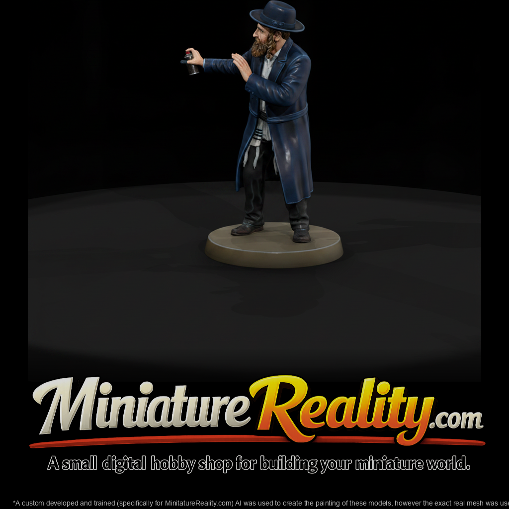 Hasidic Man in Long Coat and Hat