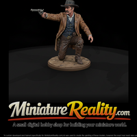 Old West Lawman Kneeling with Revolver — thumbnail 2