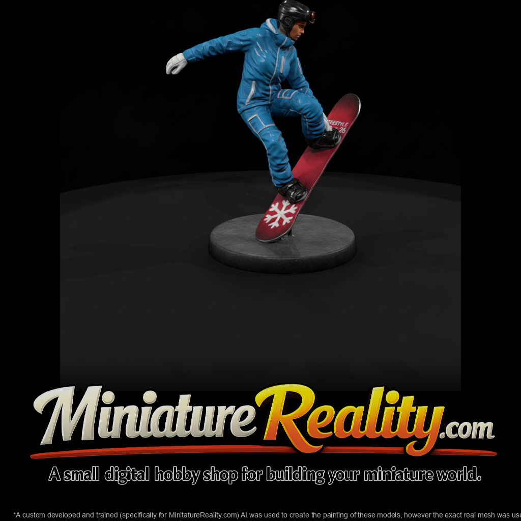 Snowboarder Grabbing Air Mid-Trick