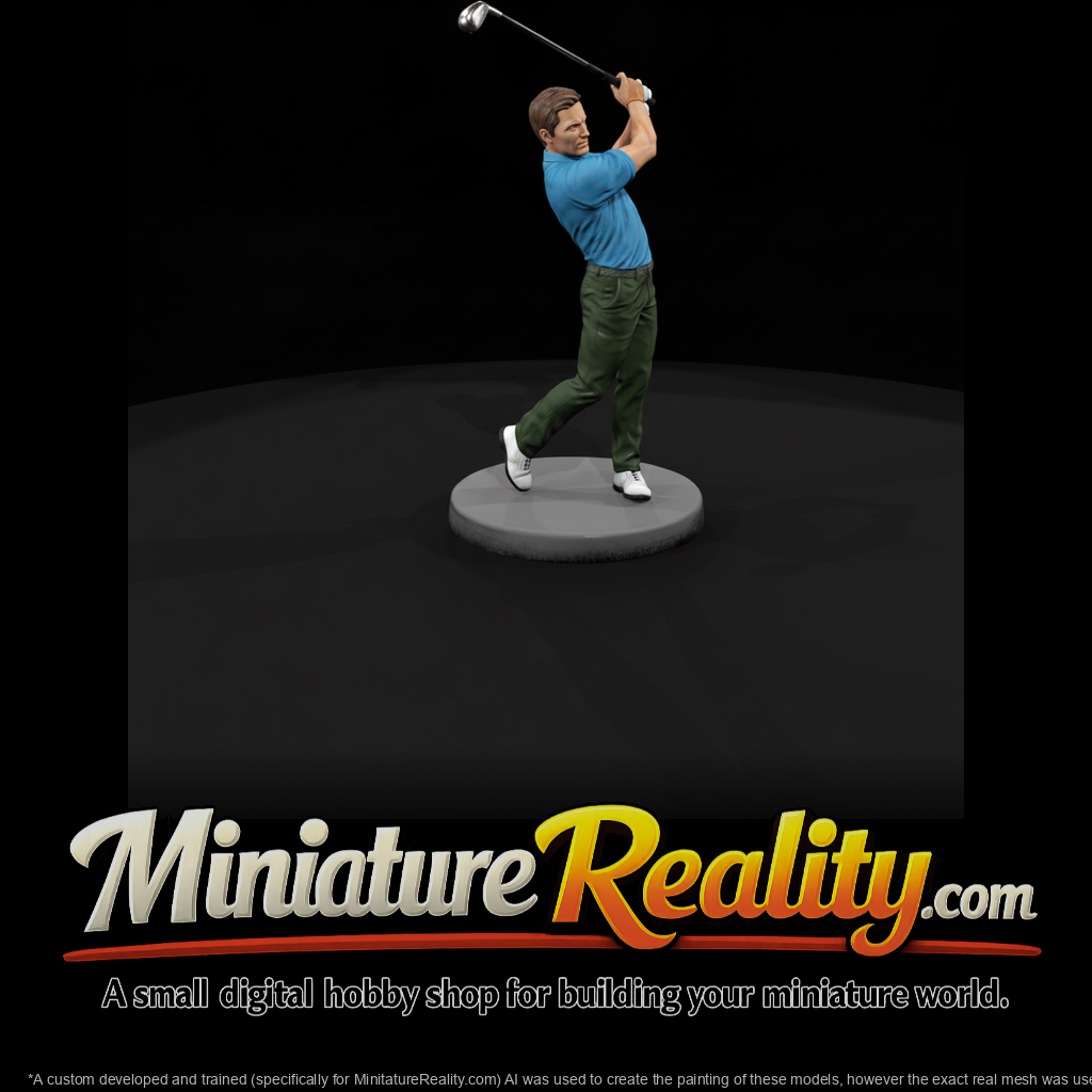Golfer at the Top of His Follow-Through