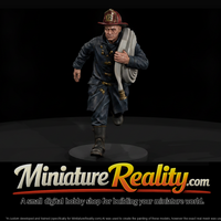 1920s Fireman Running with Hose Bundle — thumbnail 3