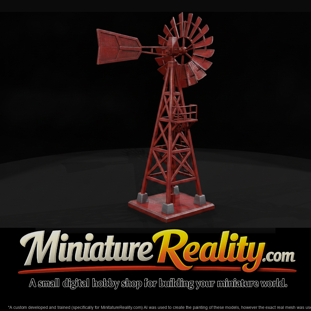 Farm Water-Pumping Windmill on Tower