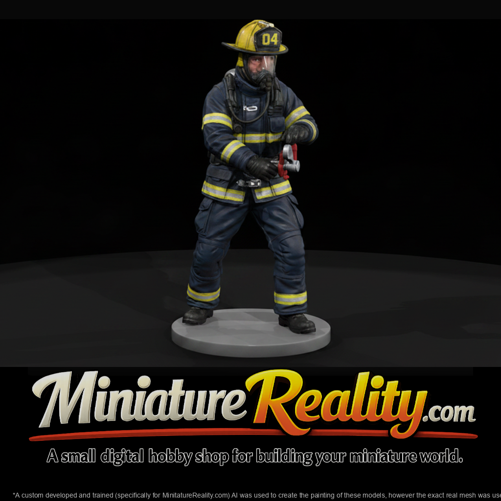 Modern Firefighter Working a Hydrant Valve